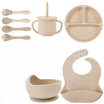 8 /12-teiliges personalisiertes Baby-Essensset aus Silikon