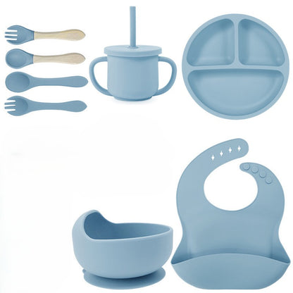 8 /12-teiliges personalisiertes Baby-Essensset aus Silikon