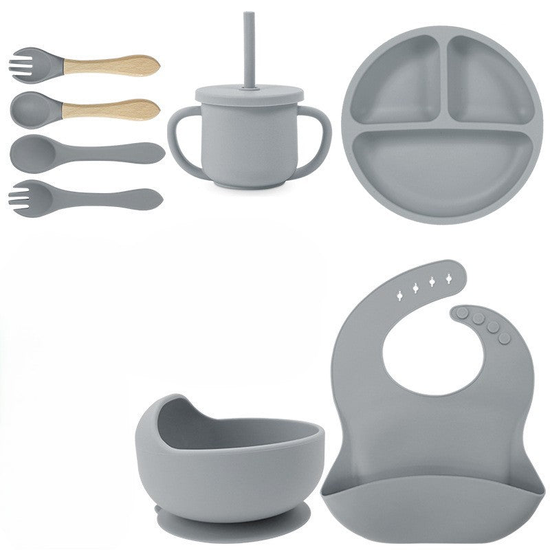 8 /12-teiliges personalisiertes Baby-Essensset aus Silikon