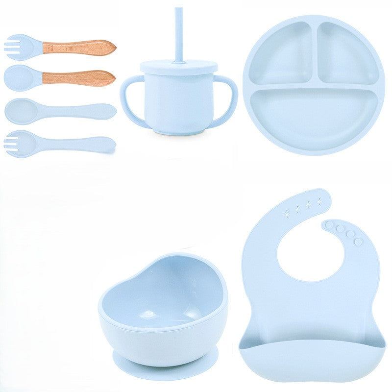 8 /12-teiliges personalisiertes Baby-Essensset aus Silikon