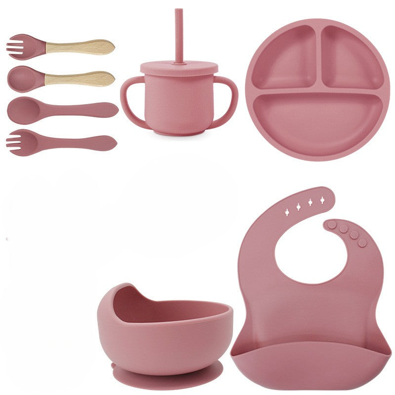 8 /12-teiliges personalisiertes Baby-Essensset aus Silikon